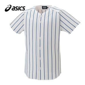 アシックス asics JR. ゲームシャツ 2124A031 100 ホワイト×ロイヤル キッズ 野球ウェア ユニフォームシャツ 半袖シャツ 試合 練習 トップス｜esports