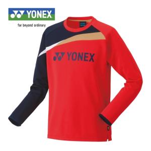 ヨネックス YONEX ライトトレーナー 31051J 496 サンセットレッド キッズ 長袖 トレーナー シャツ トップス 練習 部活 バドミントン スポーツウェア ジュニア｜esports