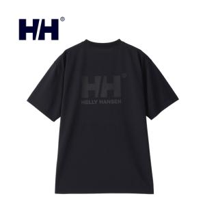 ヘリーハンセン HELLY HANSEN ショートスリーブ HHウェーブロゴティー HH62409 K ブラック メンズ レディース 2024春夏モデル 半袖 Tシャツ ドライ ロゴ｜esports