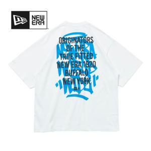 ニューエラ NEW ERA 半袖 オーバーサイズド コットン Tシャツ Graffiti 14121861 WHI BLU ホワイト メンズ レディース 2024春夏モデル アパレル｜esports