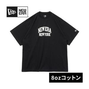 ニューエラ NEW ERA 半袖 オーバーサイズド コットン Tシャツ クラシックカレッジ 14121868 BLK OWHI ブラック メンズ レディース 2024春夏モデル カレッジロゴ｜esports