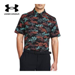 アンダーアーマー UNDER ARMOUR プレイオフ プリント ポロ3.0 1378677 008 ブラック/ハイドロティール メンズ 2024春夏モデル ゴルフ 半袖ポロシャツ トップスの商品画像