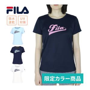 ★別注YOCABITO限定モデル★ フィラ FILA プリントロゴTシャツ VL2884 レディース 2024春夏モデル 半袖 テニス バドミントン 部活 学生 限定 Tシャツ 紫外線