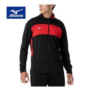 ミズノ MIZUNO ウォームアップシャツ P2MCB090 96 ブラック×チャイニーズレッド メンズ レディース 長袖 ジャージ ジャケット トップス フルジップ｜esports