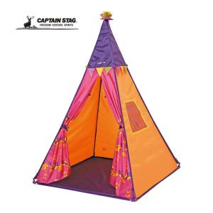 キャプテンスタッグ CAPTAIN STAG CS 遊 ジュニアティピーテント UX-2586 オレンジ キッズ テント ティピー 秘密基地 子供用 幼児 おもちゃ プレイグッズ｜esports