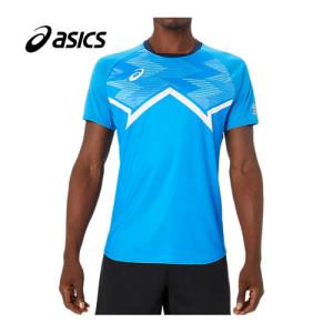 アシックス asics クールグラフィック半袖シャツ 2051A356 402 エレクトリックブルー メンズ バレーボールウェア 半袖シャツ バレーシャツ 練習 トレーニング