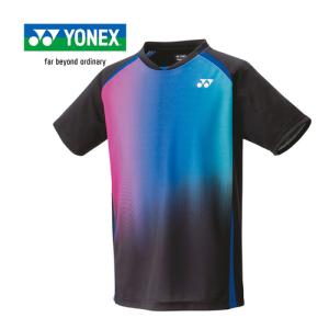 ヨネックス YONEX ユニゲームシャツ（フィットスタイル） 10599 007 ブラック メンズ レディース テニス バドミントン ゲームウエア 半袖 シャツ Tシャツ｜esports