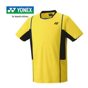 ヨネックス YONEX ユニゲームシャツ（フィットスタイル） 10603 279 ライトイエロー メンズ レディース テニス バドミントン ゲームウエア 半袖 シャツ Tシャツ｜esports