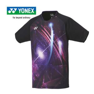 ヨネックス YONEX ゲームシャツ（フィットスタイル） 10611 007 ブラック メンズ テニス バドミントン ゲームウエア 半袖 シャツ Tシャツ トップス｜esports
