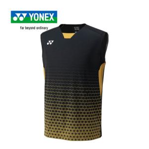 ヨネックス YONEX ゲームシャツ（ノースリーブ） 10616 184 ブラック／ゴールド メンズ バドミントン テニス ゲームウエア 袖なし シャツ Tシャツ トップス｜esports