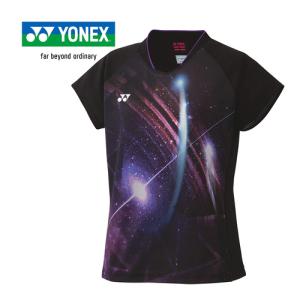 ヨネックス YONEX ウィメンズゲームシャツ 20819 007 ブラック レディース テニス バドミントン 半袖 シャツ Tシャツ トップス 女性 バトミントン テニスウェア｜esports