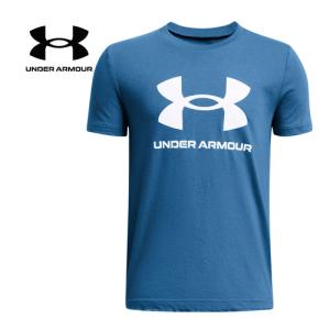 アンダーアーマー UNDER ARMOUR スポーツスタイル ロゴ ショートスリーブ Tシャツ 1363282 406 フォトンブルー/ホワイト キッズ トレーニングウェア 半袖シャツ｜esports