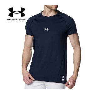 アンダーアーマー UNDER ARMOUR ヒートギア コンフォート フィッティド ショートスリーブ クルーネック シャツ 1384732 410 ミッドナイトネイビー メンズ｜esports