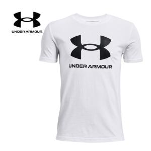 アンダーアーマー UNDER ARMOUR スポーツスタイル ロゴ ショートスリーブ Tシャツ 1363282 100 ホワイト/ブラック キッズ トレーニングウェア 半袖シャツ｜esports