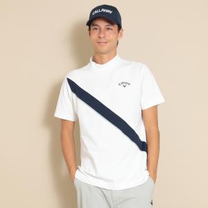 キャロウェイアパレル Callaway Apparel スパンライク天竺半袖モックネックシャツ C24134104 1030 ホワイト メンズ 半袖 モックネックシャツ ゴルフ Tシャツ｜esports