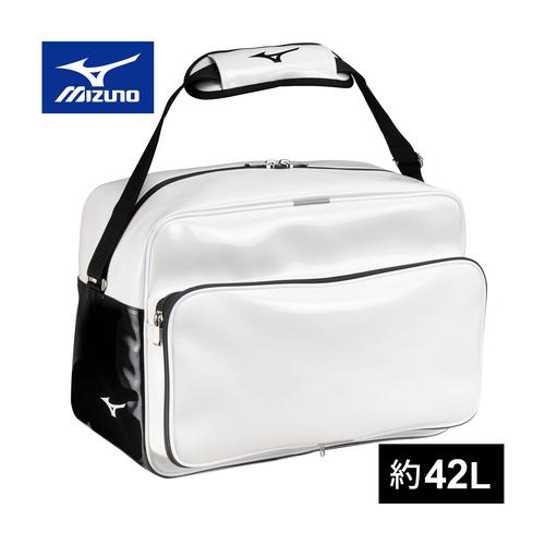 ミズノ MIZUNO セカンドバッグエナメル 42L 1FJDB022 01 ホワイト エナメルバッ...