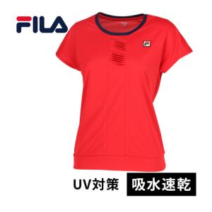 フィラ FILA ゲームシャツ VL2820 11 フィラレッド レディース テニスウェア 練習 試合 部活 ユニフォームシャツ 半袖シャツ 練習着 公式戦 トップス｜esports