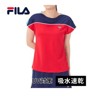 フィラ FILA ゲームシャツ VL2859 11 フィラレッド レディース テニスウェア 練習 試合 部活 ユニフォームシャツ 半袖シャツ 練習着 公式戦 トップス｜esports