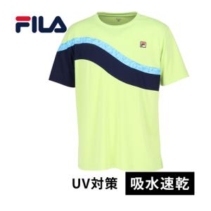 フィラ FILA ゲームシャツ VM5682 38 ライトグリーン メンズ テニスウェア 練習 試合 部活 ユニフォームシャツ 半袖シャツ 練習着 公式戦 トップス｜esports