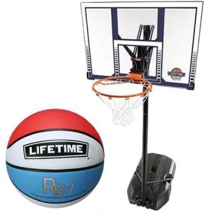 ライフタイム（LIFE TIME） バスケットゴール LT-90001 5号ボールセット 本格 バスケットボール バックボード 3×3 家庭用 屋外