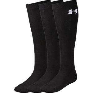 アンダーアーマー（UNDER ARMOUR） メンズ 野球 ベースボール チャージドコットン ソリッドソックス 3足セット ブラック/ホワイト 1313603 001