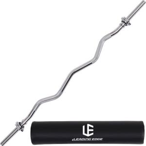 リーディングエッジ（LEADING EDGE） バーベルWシャフト 120cm ＆ スクワットパッド バーベル 2点セット LE-BS120W/LE-BSP ウエイトトレーニング 筋トレ