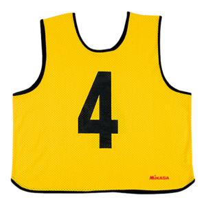 ミカサ MIKASA ゲームジャケット レギュラーサイズ 1〜15番 GJR2 Y イエロー メンズ レディース ビブス ゲームベスト 試合 練習 バレーボール バスケットボール｜esports