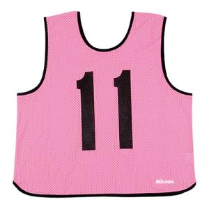 ミカサ MIKASA ゲームジャケット レギュラーサイズ 1〜15番 GJR2 P 蛍光ピンク メンズ レディース ビブス ゲームベスト 試合 練習 バレーボール｜esports