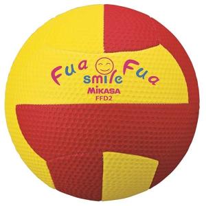 ミカサ MIKASA スマイルドッジ 縫い 約150g ふわふわドッジ2号  FFD2 YR 黄赤 キッズ ドッジボール 2号 小学生用｜esports