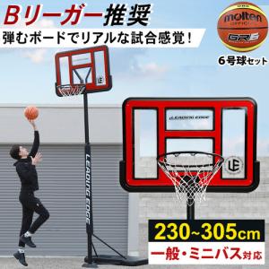 リーディングエッジ バスケットゴール クリア LE-BS305R ＆ モルテン ジウジアーロラバーバスケットボール 6号球 BGR6MY 計2点セット 送料無料