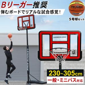リーディングエッジ バスケットゴール クリア LE-BS305R ＆ モルテン ジウジアーロラバーバスケットボール 5号球 BGR5MY 計2点セット 送料無料