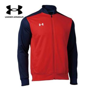 アンダーアーマー UNDER ARMOUR ウォームアップ ニットジャケット 1314108 410 ネイビー/レッド/ホワイト メンズ レディース 長袖 ジャケット トップス｜esports