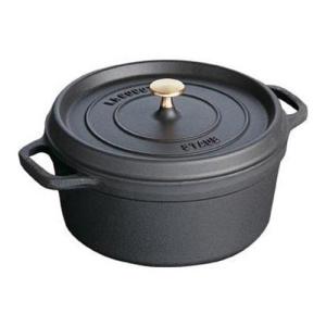 ストウブ staub ピコ・ココット ラウンド 22cm 40509-305 ブラック 両手鍋 ホーロー 調理機器 キッチン用品 卓上調理鍋｜esports