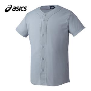 アシックス asics スクールゲームシャツ BAS015 10 シルバー メンズ ユニフォーム 練習着 半袖 部活 野球ウェア ユニフォームシャツ｜esports