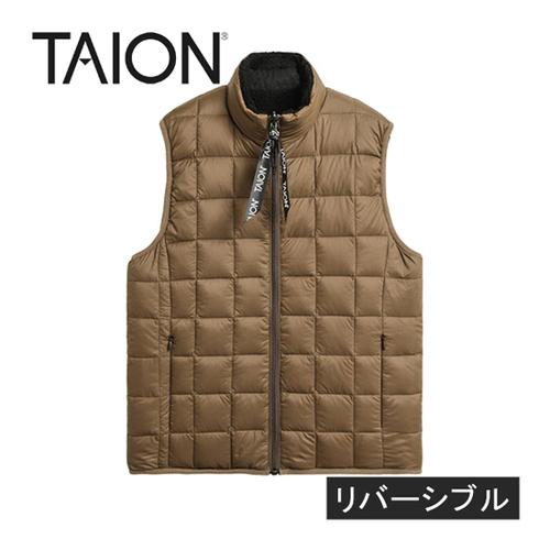 タイオン TAION ダウン×ボアリバーシブルダウンベスト TAION-R002MB ライトブラウン...