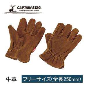 キャプテンスタッグ CAPTAIN STAG レザーグローブ M-5560 耐熱グローブ アウトドア キャンプ 焚き火  コンロ用｜esports