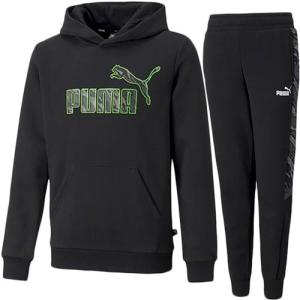 プーマ PUMA GRAPHIC フーディースウェット FL プーマブラック 846558 01 ＆ GRAPHIC スウェットパンツ FL プーマブラック 846561 01 上下セット スポーツウェア｜esports