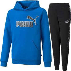 プーマ PUMA GRAPHIC フーディースウェット FL フューチャーブルー 846558 63 ＆ GRAPHIC スウェットパンツ FL プーマブラック 846561 01 上下セット｜esports