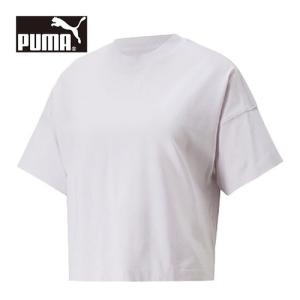 プーマ PUMA HER クロップドTシャツ 849461 17 ラベンダーフォグ レディース スポーツウェア 半袖 トップス カジュアル ショートスリーブ クルーネック アスレ｜esports