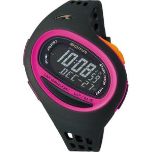 ソーマ SOMA ランワン 100SL NS09008 ブラック/ピンク runアクセサリー ランニングウォッチ スポーツウォッチ 腕時計 ランニング マラソン ジョギング｜esports