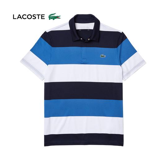 ラコステ LACOSTE ビッグピッチボーダーゴルフポロシャツ DH0872L CUW ブルー メン...