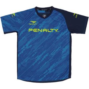 ペナルティ（PENALTY） メンズ サッカー バイアスカモボーダープラトップ シアン PU1008 88 半袖 トレーニングウェア プラクティスシャツ トップス