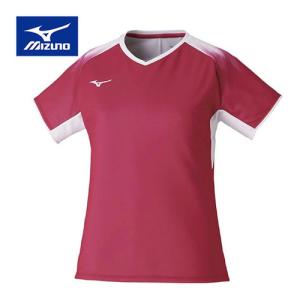 ミズノ MIZUNO ゲームシャツ 72MA1220 64 ピンク×ホワイト レディース 半袖 トップス バトミントン ゲームウェア 試合 軟式テニス ソフトテニス｜esports