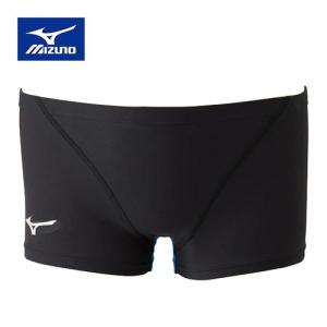 ミズノ MIZUNO 競泳水着 エクサースーツ ショートスパッツ N2MB8061 92 ブラック×ライトブルー メンズ 練習用 男性用 トレーニング 水着 スイムウェア｜esports