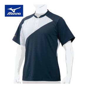 ミズノ MIZUNO ミズノプロ ソーラーカットベースボールシャツ 2014世界モデル 12JC7L01 74 ネイビー×ホワイト メンズ レディース 野球 ウェア ユニフォーム｜esports