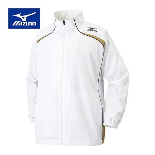 ミズノ MIZUNO ウィンドブレーカーシャツ W2JE6501 01 ホワイト×ゴールド×ブラック...
