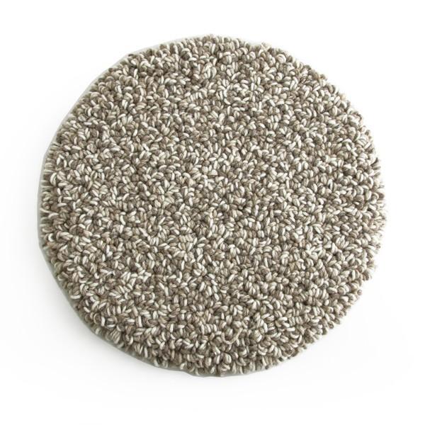 チェアマット ツイードウールループ チェアパッド 丸 ウール素材 ミックスダークブラウン CONOT...