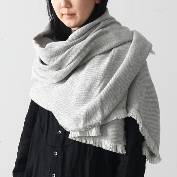 【kontex】 COTTON&amp;WOOL　BLANKET（コットンウールブランケット） ライトグレー...