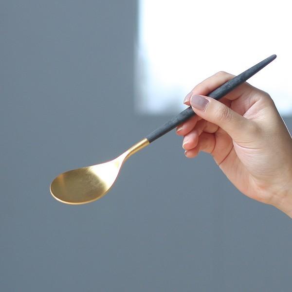 【Cutipol】MIO テーブルスプーン ブラック / ゴールド スプーン CT-MIO-GB-0...