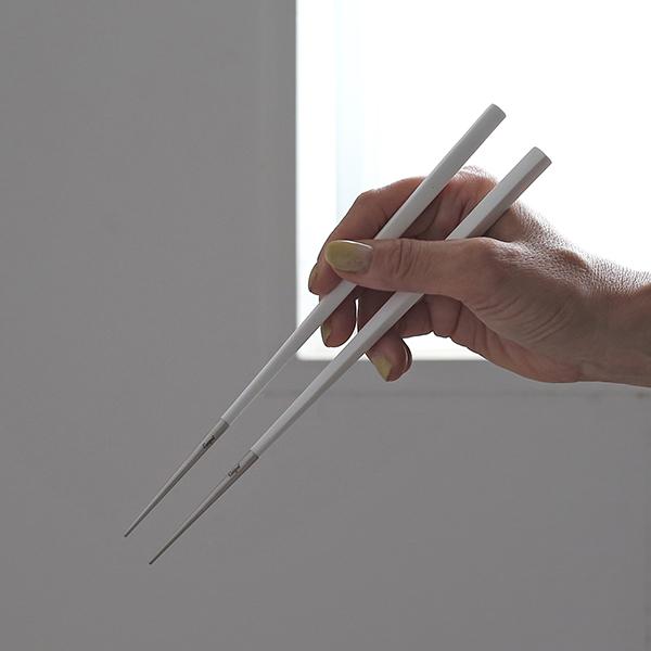 【Cutipol】KUBE お箸 1膳 ホワイトシルバー CT-KUW-F-39 カトラリー i-3...